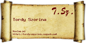 Tordy Szorina névjegykártya